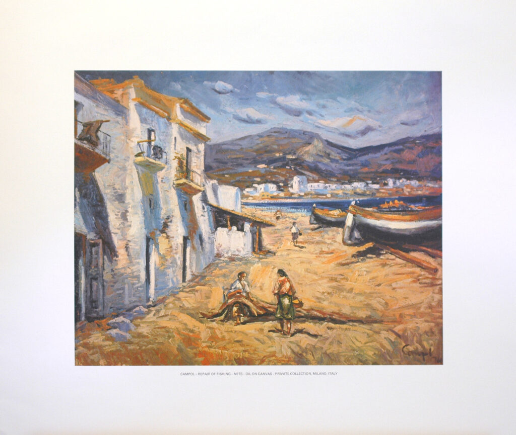 CAMPOL - REPAIR OF FISHING-NETS (LITHOGRAPH)||||