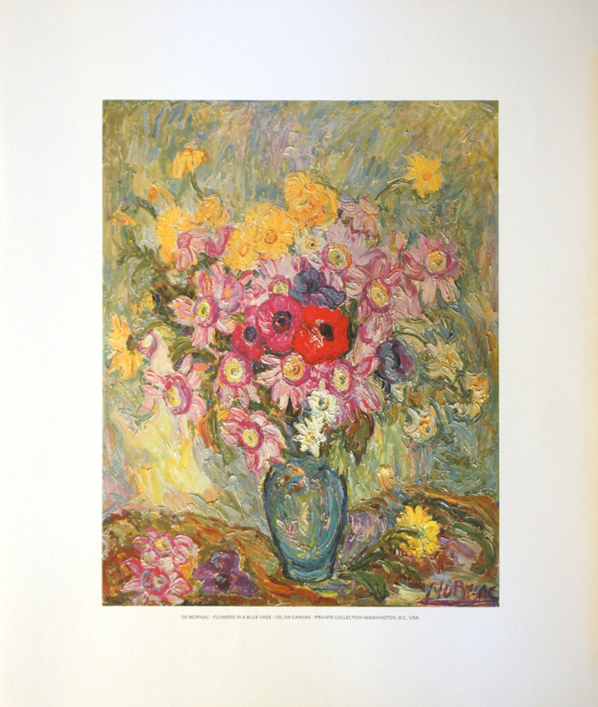 DE MORNAC - FLOWERS IN A BLUE VASE (LITHOGRAPH)||||