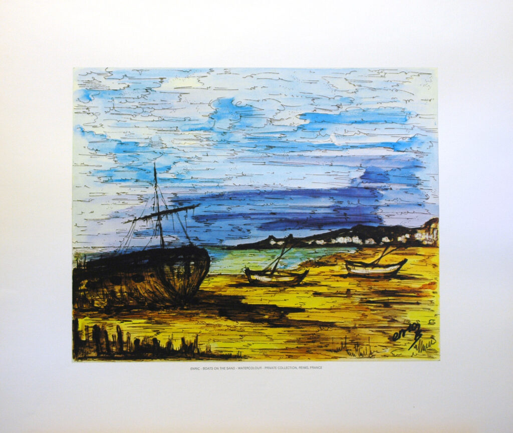 ENRIC - BOATS IN THE SAND (LITHOGRAPH)||||