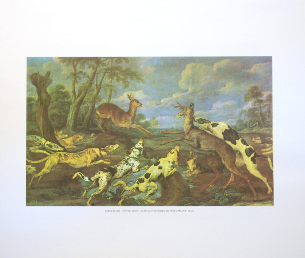 PABLO DE VOS - HUNTING SCENE (LITHOGRAPH)||||
